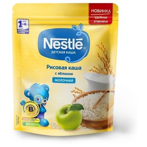 Каша Nestlé молочная рисовая с яблоком (с 4 месяцев) 220г дойпак (фото modal nav 1)