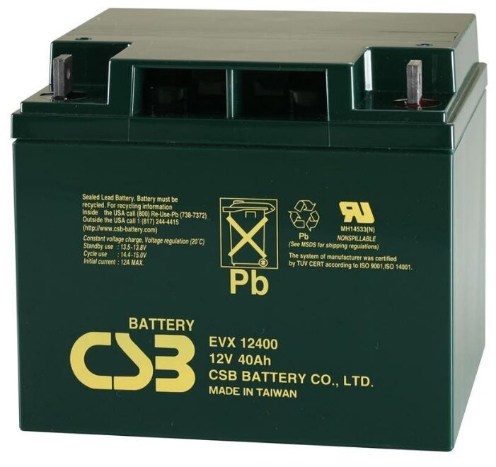 Аккумуляторная батарея CSB EVX 12400 40 А·ч (фото modal 1)