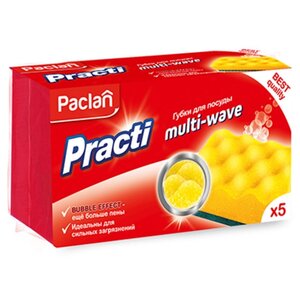 Губка для посуды Paclan Practi Multi-Wave 5 шт (фото modal nav 1)