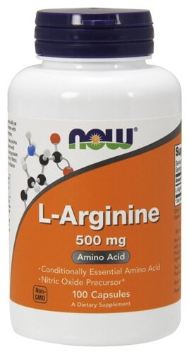 Аминокислота NOW L-Arginine 500 mg (100 капсул) (фото modal 1)