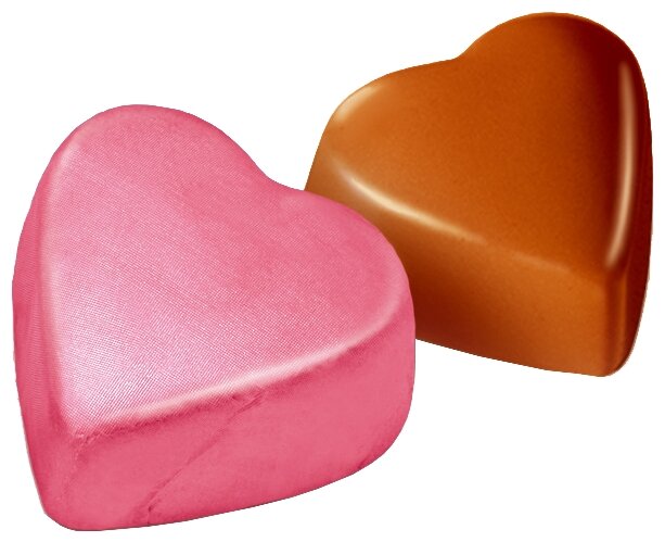 Конфеты Победа вкуса Сердечки с ореховым кремом розовые, коробка (фото modal 1)