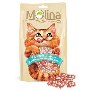 Лакомство для кошек Molina Куриный сэндвич с сырными шариками (фото modal nav 1)