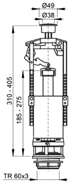 Сливной механизм AlcaPLAST A2000 стоп-система (фото modal 2)