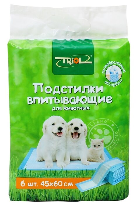 Пеленки для собак впитывающие Triol 30551003/30551004 60х45 см (фото modal 2)