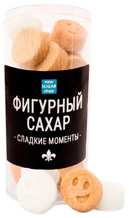 Сахар New SUGAR shop фигурный Сладкие моменты Смайлики сахарные тростниковые и белые (фото modal 1)