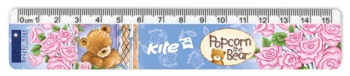 Kite Линейка Popcorn пластик 15 см (PO17-090) (фото modal 1)