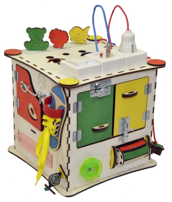 Развивающая игрушка IWOODPLAY Бизикуб с блоком электрики (фото modal 13)