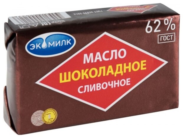 Экомилк Масло сливочное шоколадное 62%, 180 г (фото modal 1)