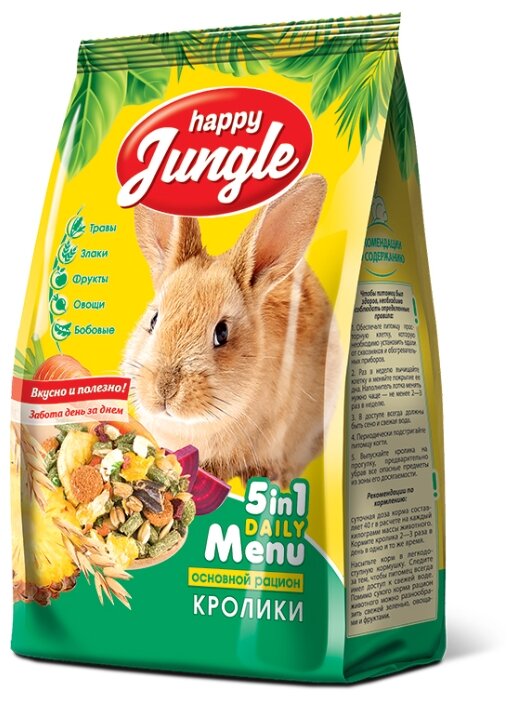 Корм для кроликов Happy Jungle 5 in 1 Daily Menu Основной рацион (фото modal 1)