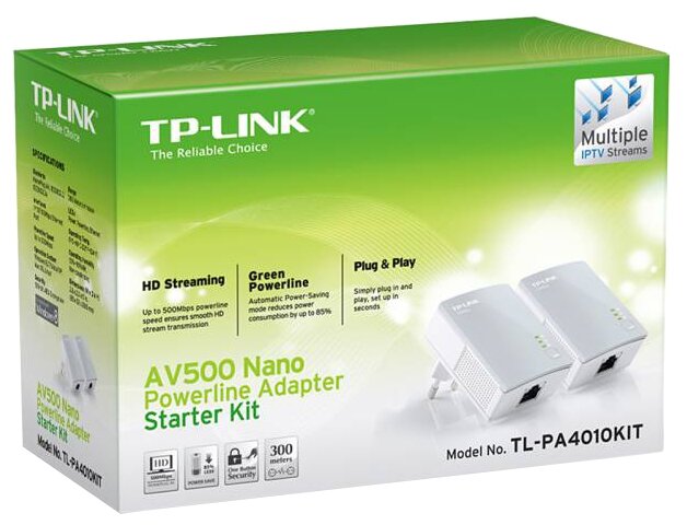 Комплект адаптеров Powerline TP-LINK TL-PA4010KIT (фото modal 5)