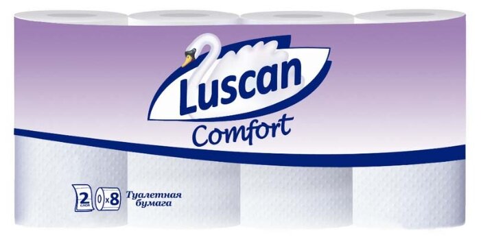 Туалетная бумага Luscan Comfort белая двухслойная (фото modal 2)
