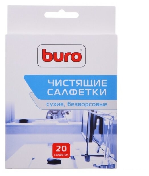 Buro BU-Udry сухие салфетки 20 шт. для оргтехники, для оптики (фото modal 4)