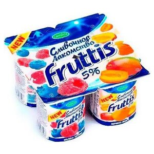 Йогуртный продукт Fruttis малина черника/абрикос манго 5%, 115 г (фото modal nav 1)