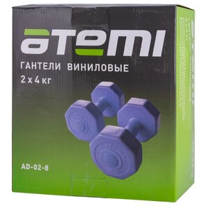 Набор гантелей цельнолитых ATEMI AD-02-8 2x4 кг (фото modal nav 2)