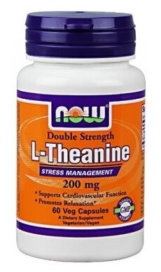 Аминокислота NOW L-Theanine 200 мг (60 капсул) (фото modal 1)