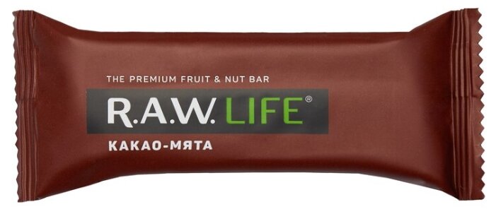 Фруктовый батончик R.A.W. Life Орехово-фруктовый батончик R.A.W. LIFE без сахара Какао-мята, 20 шт. (фото modal 3)