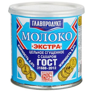 Сгущенное молоко Главпродукт Экстра цельное с сахаром 8.5%, 380 г (фото modal nav 1)