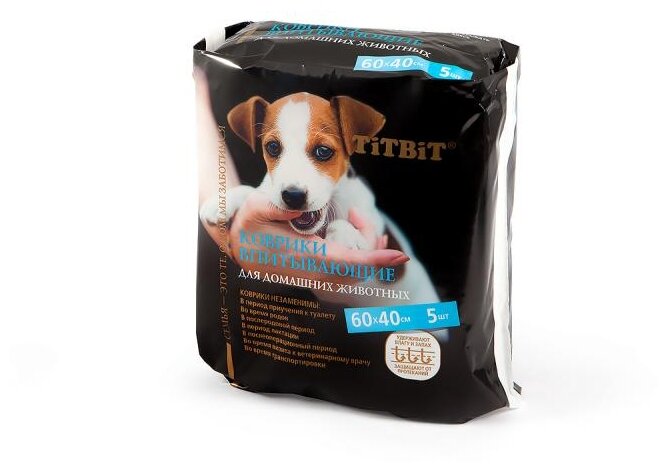 Пеленки для собак впитывающие Titbit 008560 60х40 см (фото modal 1)