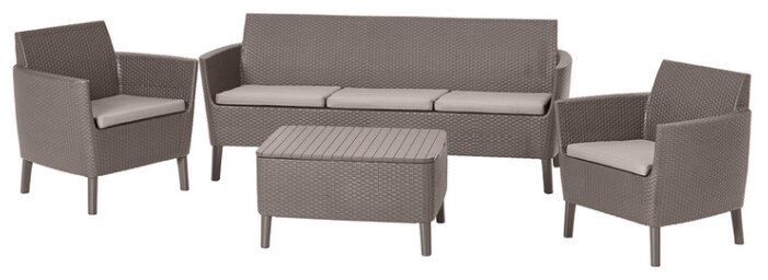 Комплект мебели Allibert Salemo 3 (диван, 2 кресла, стол) (фото modal 1)