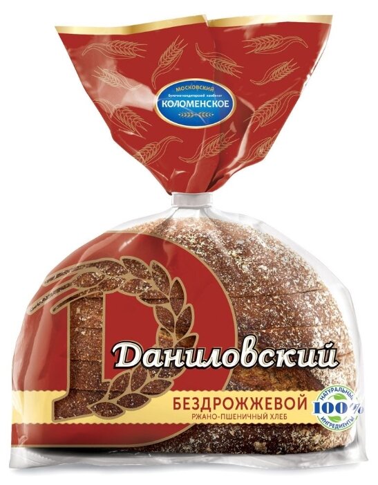 Коломенское Хлеб Даниловский ржано-пшеничный бездрожжевой в нарезке 300 г (фото modal 1)