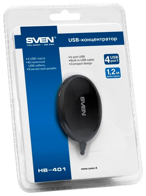 USB-концентратор SVEN HB-401, разъемов: 4 (фото modal 4)