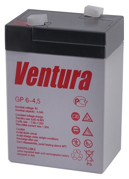Аккумуляторная батарея Ventura GP 6-4.5 4.5 А·ч (фото modal 1)