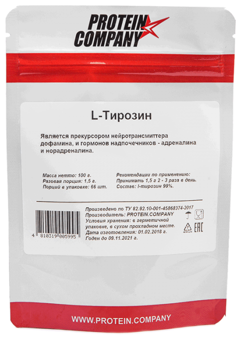 Аминокислота PROTEIN.COMPANY L-Тирозин (100 г) (фото modal 1)