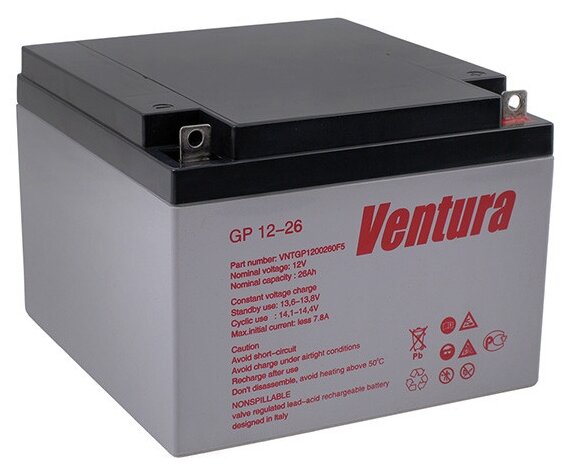 Аккумуляторная батарея Ventura GP 12-26 26 А·ч (фото modal 1)