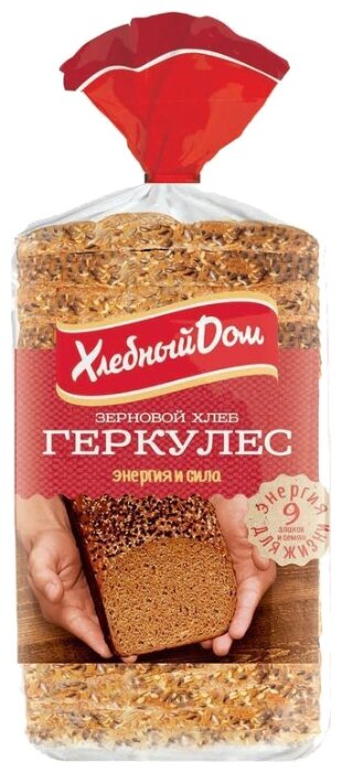 Хлебный Дом Хлеб Геркулес пшеничный зерновой в нарезке 500 г (фото modal 1)