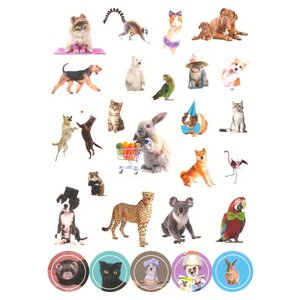 Проф-Пресс Набор 100 наклеек Забавные животные (фото modal nav 2)