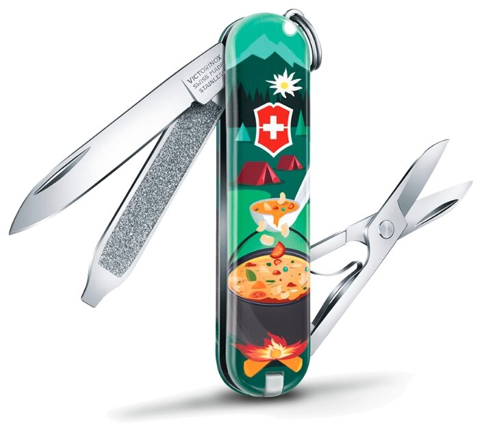 Нож многофункциональный VICTORINOX Classic LE 2019 Swiss mountain Dinner (7 функций) с чехлом (фото modal 3)