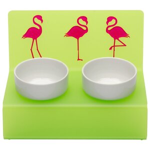 Миска АртМиска для животных двойная Фламинго на подставке XS 0.35 л (фото modal nav 2)
