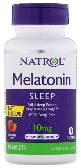 Мелатонин Natrol Melatonin 10 mg Fast Dissolve (60 таблеток) (фото modal 1)