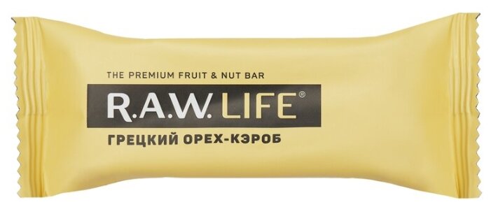 Фруктовый батончик R.A.W. Life Орехово-фруктовый батончик R.A.W. LIFE без сахара Грецкий орех - Кэроб, 20 шт. (фото modal 3)