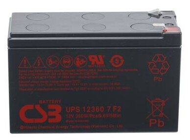 Аккумуляторная батарея CSB UPS 123607 7.5 А·ч (фото modal 1)