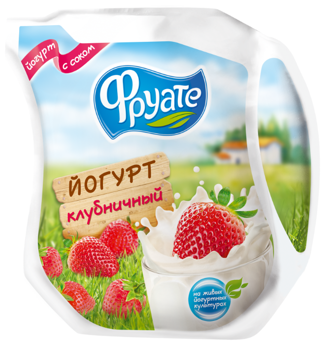 Питьевой йогурт Фруате Клубничный с соком 1.5%, 450 г (фото modal 1)