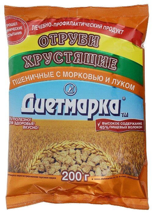Отруби ДиетМарка пшеничные лук и морковь, 200 г (фото modal 1)