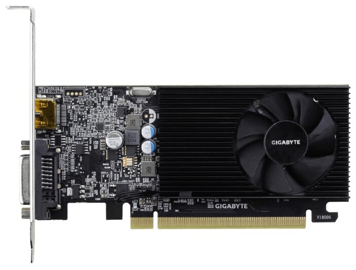 Видеокарта GIGABYTE GeForce GT 1030 1151MHz PCI-E 3.0 2048MB 2100MHz 64 bit DVI HDMI HDCP Low Profile (фото modal 1)