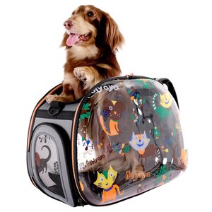 Переноска-сумка для собак Ibiyaya Transparent Hardcase Carrier 46х30х32 см (фото modal nav 4)