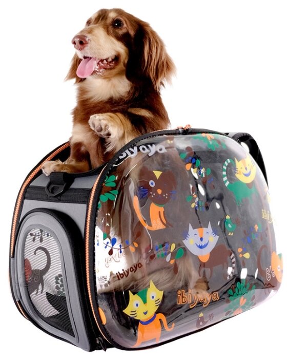 Переноска-сумка для собак Ibiyaya Transparent Hardcase Carrier 46х30х32 см (фото modal 4)