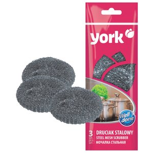 Губка стальная для мытья посуды York 3 шт (фото modal nav 1)