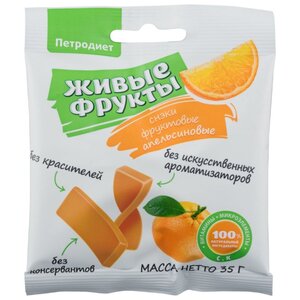 Снэки фруктовые Петродиет Живые фрукты апельсиновые 35 г (фото modal nav 1)