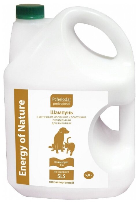 Шампунь Пчелодар Professional Energy of Natural питательный с маточным молочком и эластином Концентрат 1:4 5л (фото modal 1)