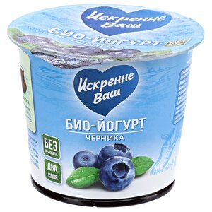 Йогурт Искренне Ваш Био- послойный с черникой 2.5%, 120 г (фото modal nav 1)