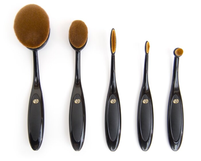 Набор кистей Rio Essential Microfibre Professional Oval Cosmetic Brush Collection, 5 шт. (фото modal 1)