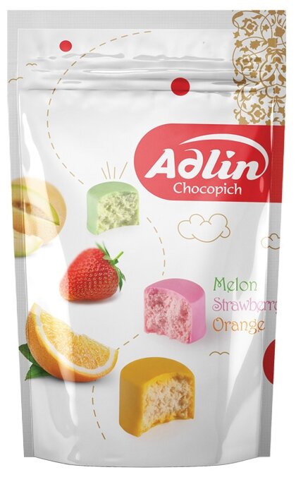 Конфеты Adlin из пашмалы ассорти со вкусом дыни, клубники и апельсина (фото modal 1)