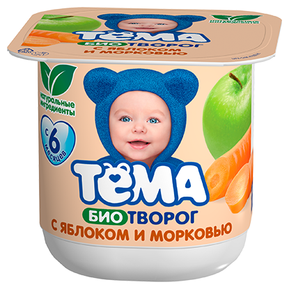 Творог Тёма детский яблоко, морковь (с 6-ти месяцев) 4.2%, 100 г (фото modal 3)