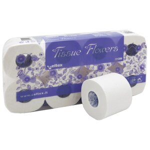 Туалетная бумага Celtex Tissue Flowers трехслойная белая (фото modal nav 1)