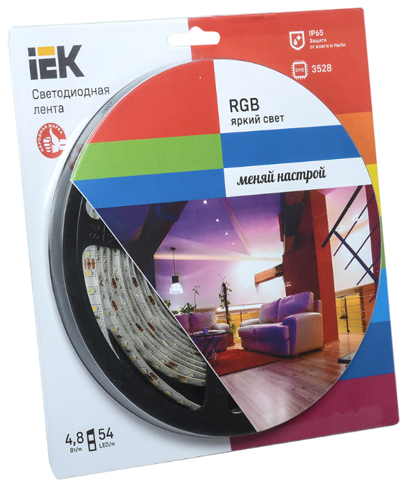 Светодиодная лента IEK ECO LED LSR-3528RGB54-4.8-IP65-12V 5 м (фото modal 1)