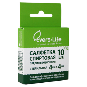 Evers-Life Салфетки спиртовые прединъекционные стерильные 40 х 40 мм (фото modal nav 1)